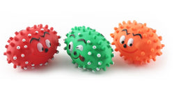 (3 pack) Squeaky Dog Chew Toy Dental Tpr Ball Interactive Dog Basketball Rugby Training Ball
