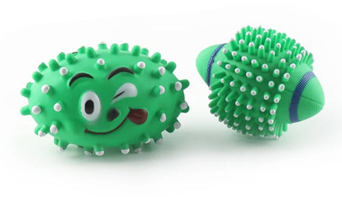 (3 pack) Squeaky Dog Chew Toy Dental Tpr Ball Interactive Dog Basketball Rugby Training Ball