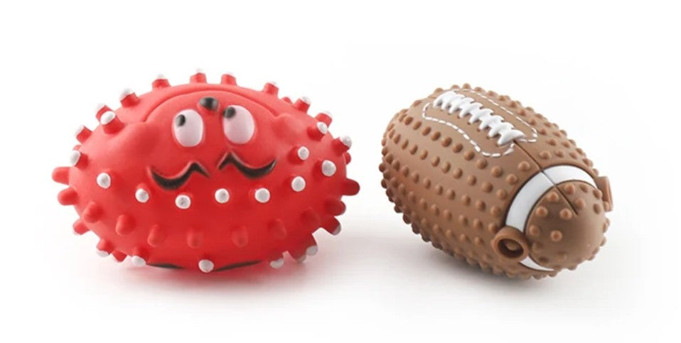 (3 pack) Squeaky Dog Chew Toy Dental Tpr Ball Interactive Dog Basketball Rugby Training Ball