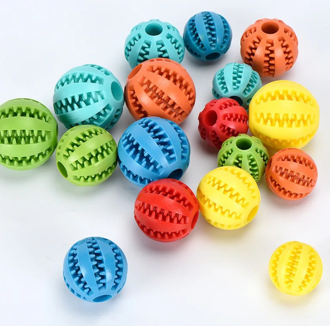 (3 pack) Interactive Treat Bite Resistant Watermelon Chew Ball Toy Durable Puppy Toys Slow Feeder Play Teeth Treat Dispensing